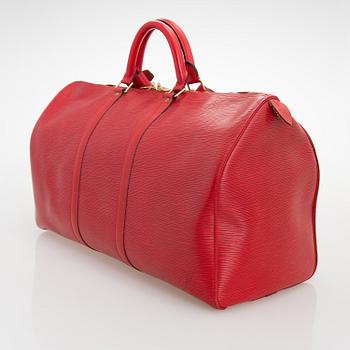 Louis Vuitton, A Red Epi Leather Keepall travel bag.