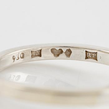 Wiwen Nilsson, ring, silver med trappslipad bergkristall, Lund 1943.