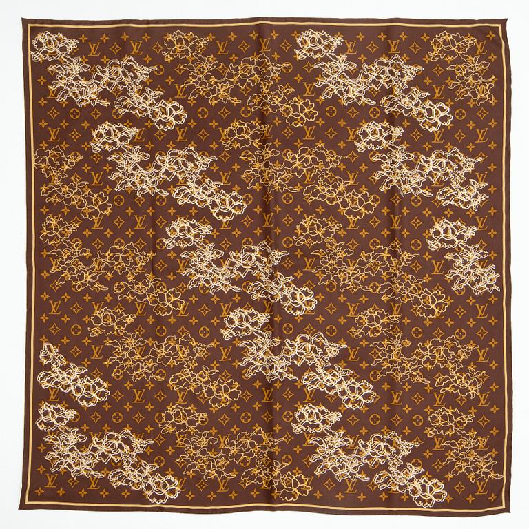 LOUIS VUITTON, a silk monogrammed scarf.