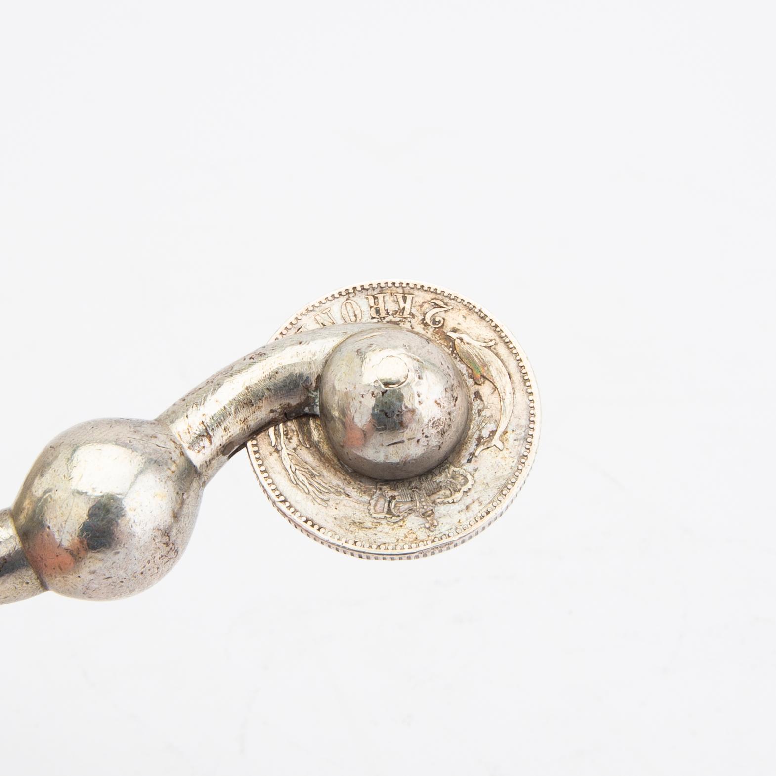 J Ernst sporrar ett par silver 18/1900-tal.