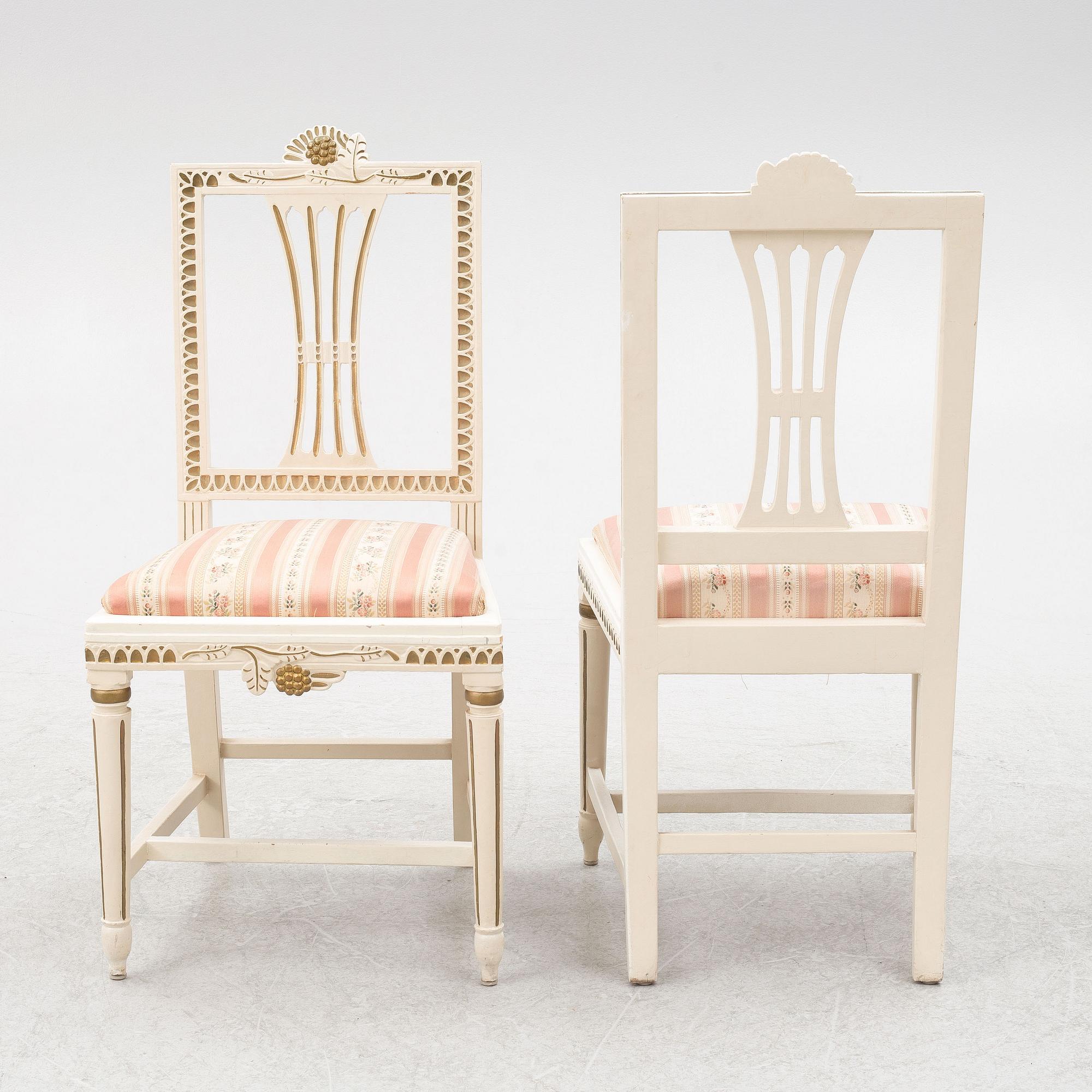 Chairs, 6 pcs, Lindome, early 19th century.