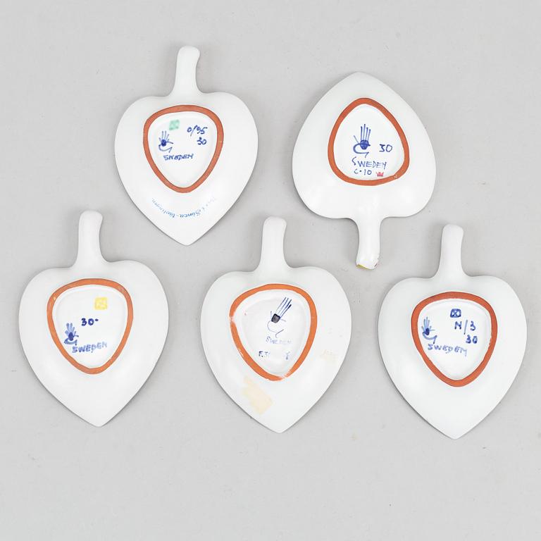 Stig Lindberg, five earthenware dishes, Gustavsberg studio.