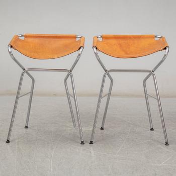 ANNA VON SCHEWEN & BJÖRN DAHLSTRÖM, six steel bar stools from Lammhults. Model designed in 2004.