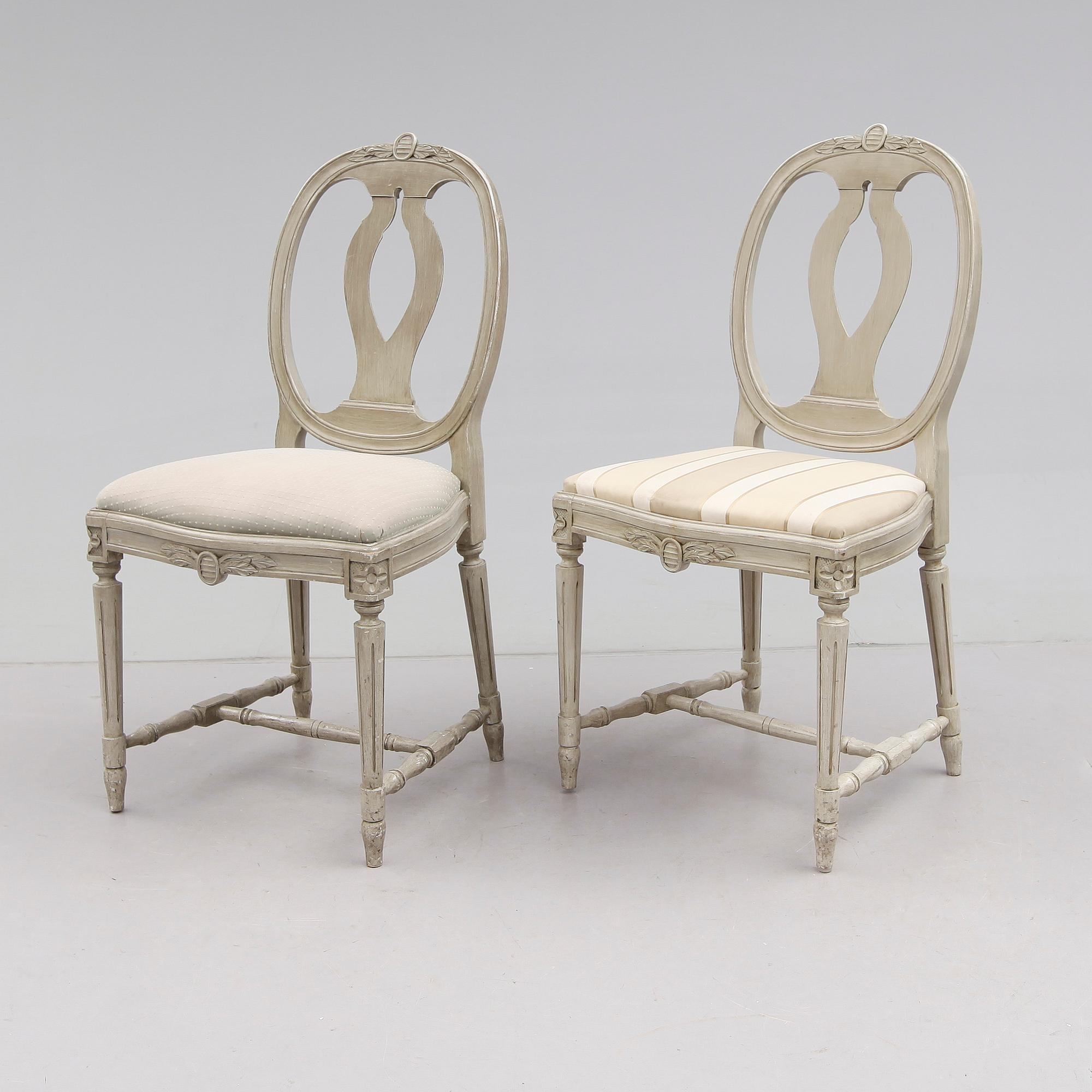 STOLAR, 1 par, gustaviansk stil, 1900-tal.