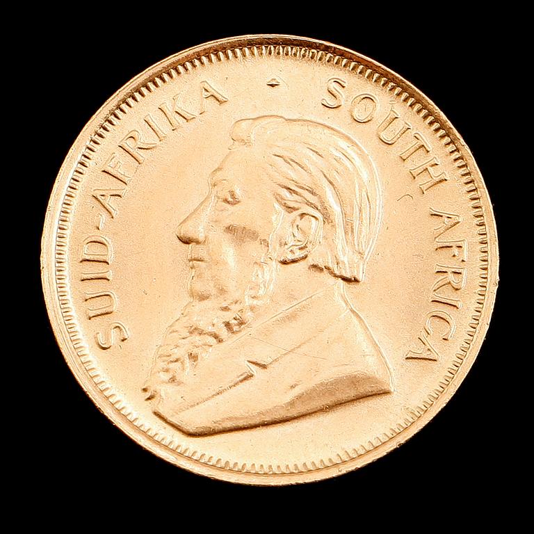 GULDMYNT, 1/4 krügerrand, Sydafrika, 1981. Vikt ca 8 gram.