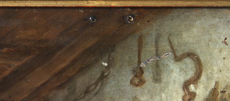 OKÄND KONSTNÄR, olja på pannå, 1800-talets   senare del.