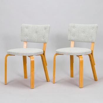 Alvar Aalto, stolar, 6 st, modell 63, O.Y. Huonekalu- ja Rakennustyötehdas A.B. 1900-talets mitt.