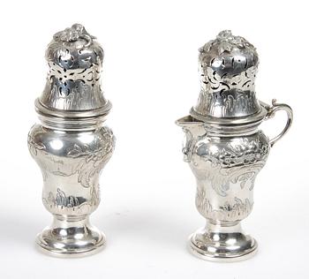 SOCKERRUSKOR, 2 st, silver, 1800-tal.