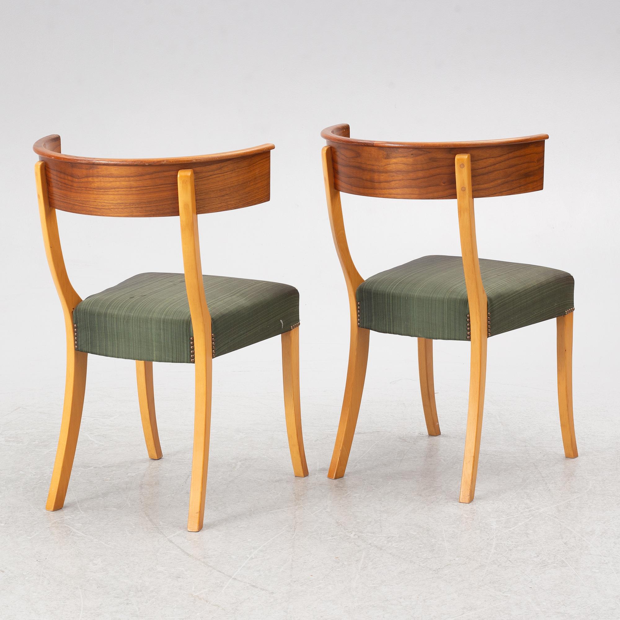 Josef Frank, stolar, ett par, modell B 300, Firma Svenskt Tenn, formgiven 1925.