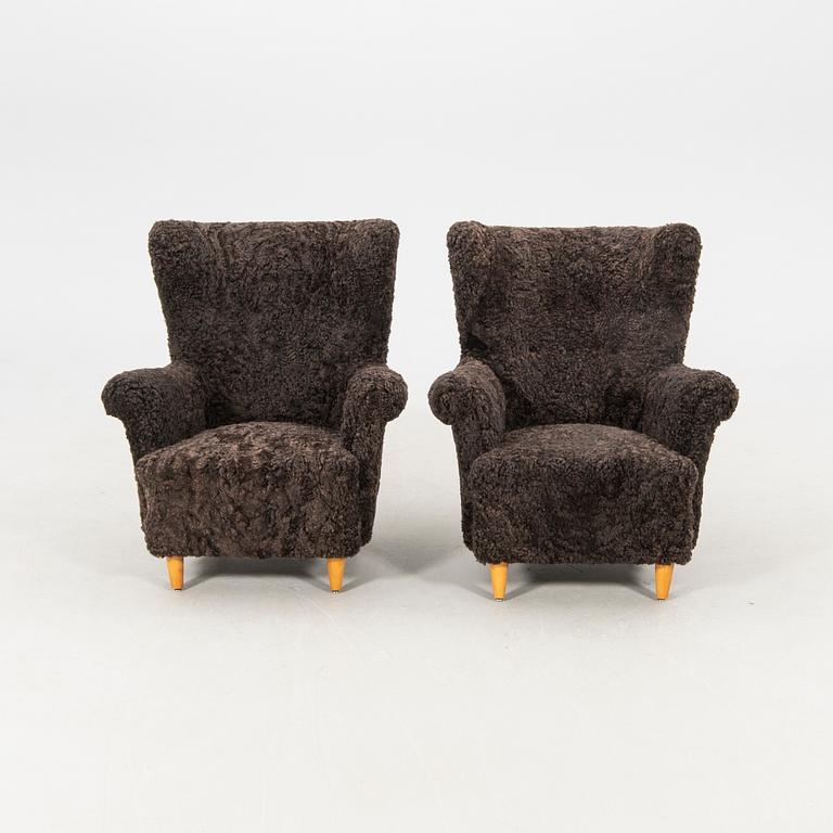 Armchairs, a pair from the 1940s Swedish Modern.