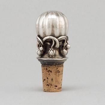 GEORG JENSEN, a silver plug for a decater, Denmark, 1915-27.