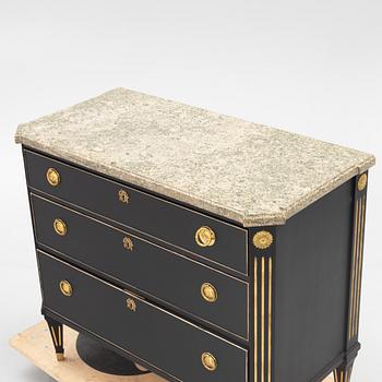 A Gustavian style chest of drawers, mid-20th Century.