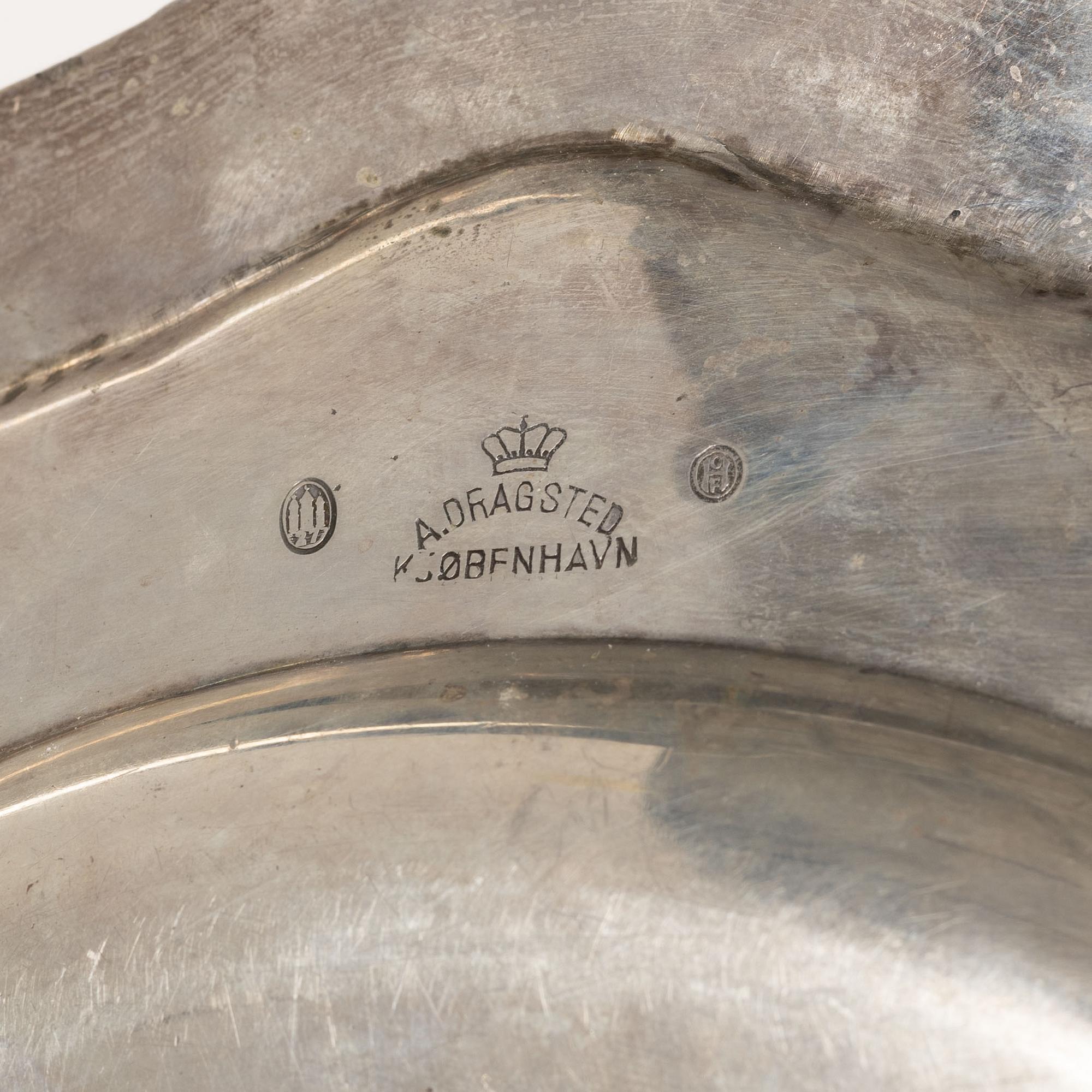 A. Dragsted, Twi Rococo style silver dishes, Copenhagen 1927.
