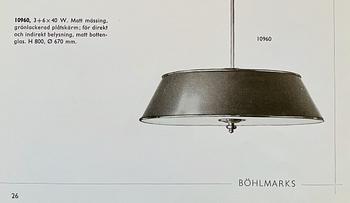 Harald Notini, taklampa, modell "10960", Arvid Böhlmarks Lampfabrik, 1930-tal.