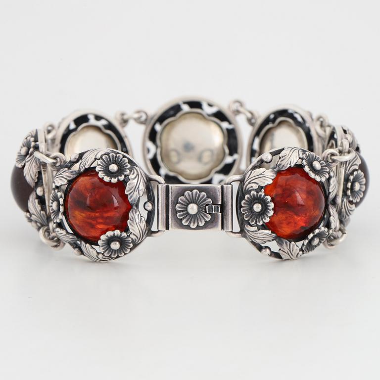 Nils Erik From silver and amber bracelet.