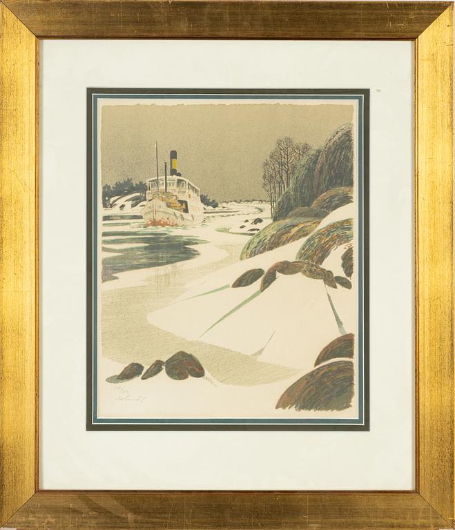 Roland Svensson, färglitografi, signerad och numrerad 199/360.