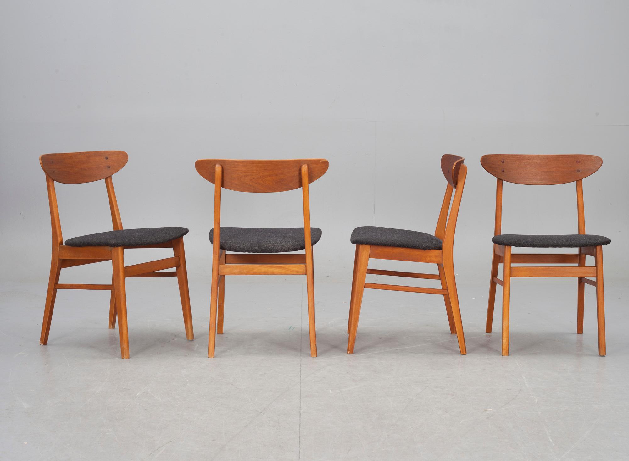 STOLAR, 6 st, Farstrup Möbelfabrik, Danmark. 1950/60-tal.