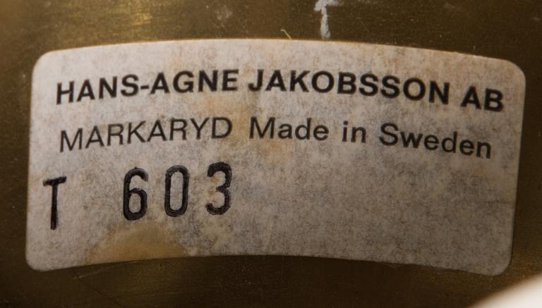 HANS-AGNE JAKOBSSON, taklampa, modell T372/24, Markaryd, 1900-talets senare hälft. Totalhöjd ca 130 cm.
