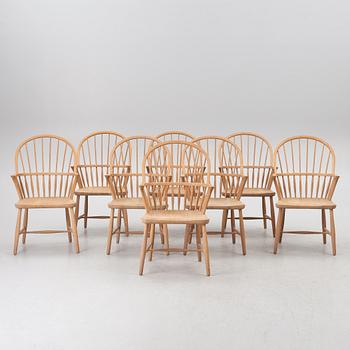 Frits Henningsen, a set of eight Windor chairs, Carl Hansen & Søn, Denmark.