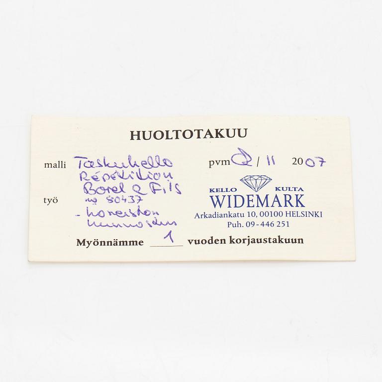 Borel fils & Cie, pocket watch, hunter, quarter repeater, 54 mm.