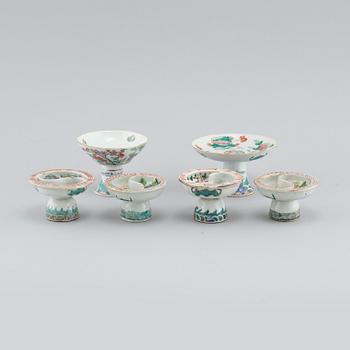 Six Chinese porcelain stemcups, second half of the 19th / first half of the 20th century.