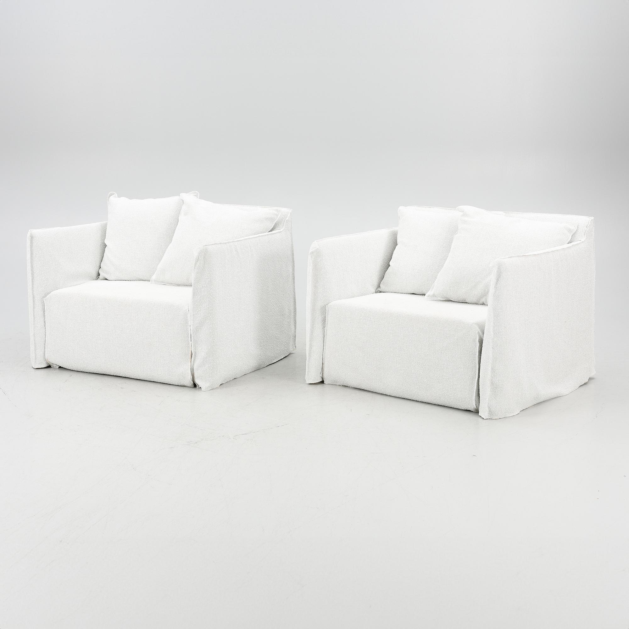 Paola Navone, fåtöljer för utomhusbruk, ett par, "Ghost Out", Gervasoni, Italien.