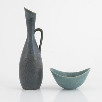 Carl-Harry Stålhane, vase and Gunnar Nylund, bowl, stoneware, Rörstrand.