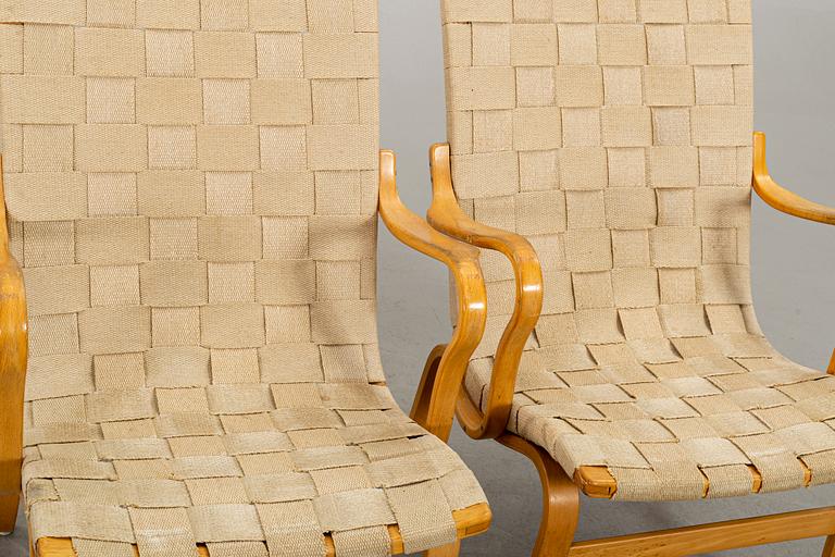 BRUNO MATHSSON, a pair of "Eva" armchaird for Dux.