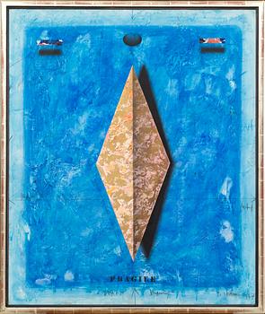 JÖRGEN WARING, mixed media on board, signed.