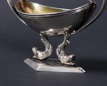 SALTKAR, empire, silver, utländska stämplar, märkt Schwartz 1851.