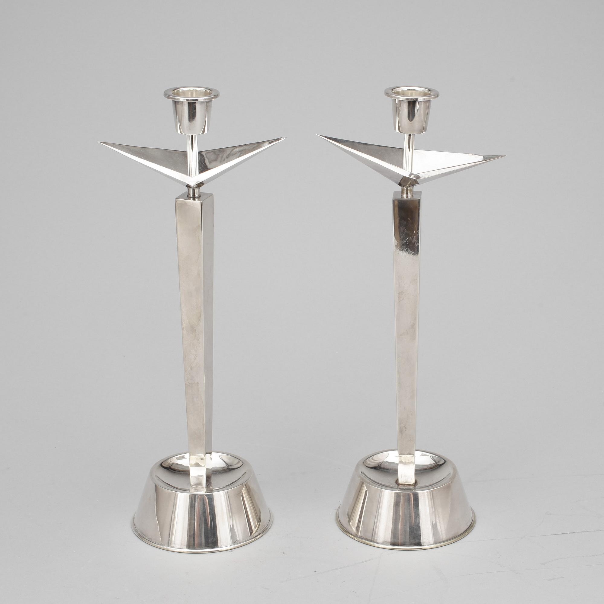 LJUSSTAKAR, 2 st, silver, Finland, 1960-tal.