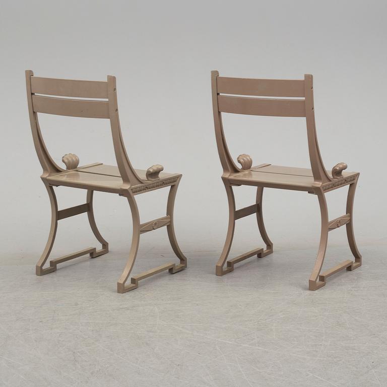 A pair of late 20th century garden chairs, "Sneckan", Folke Bensow, Byarums Bruk.