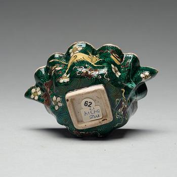 A famille verte bisquit cup, Qing dynasty, 17th century.