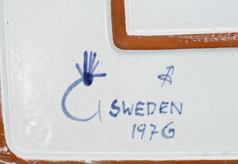 FAT, 2 stycken, Stig Lindberg, Gustavsberg studio, "Karneval", fajans. I produktion 1958-1962.