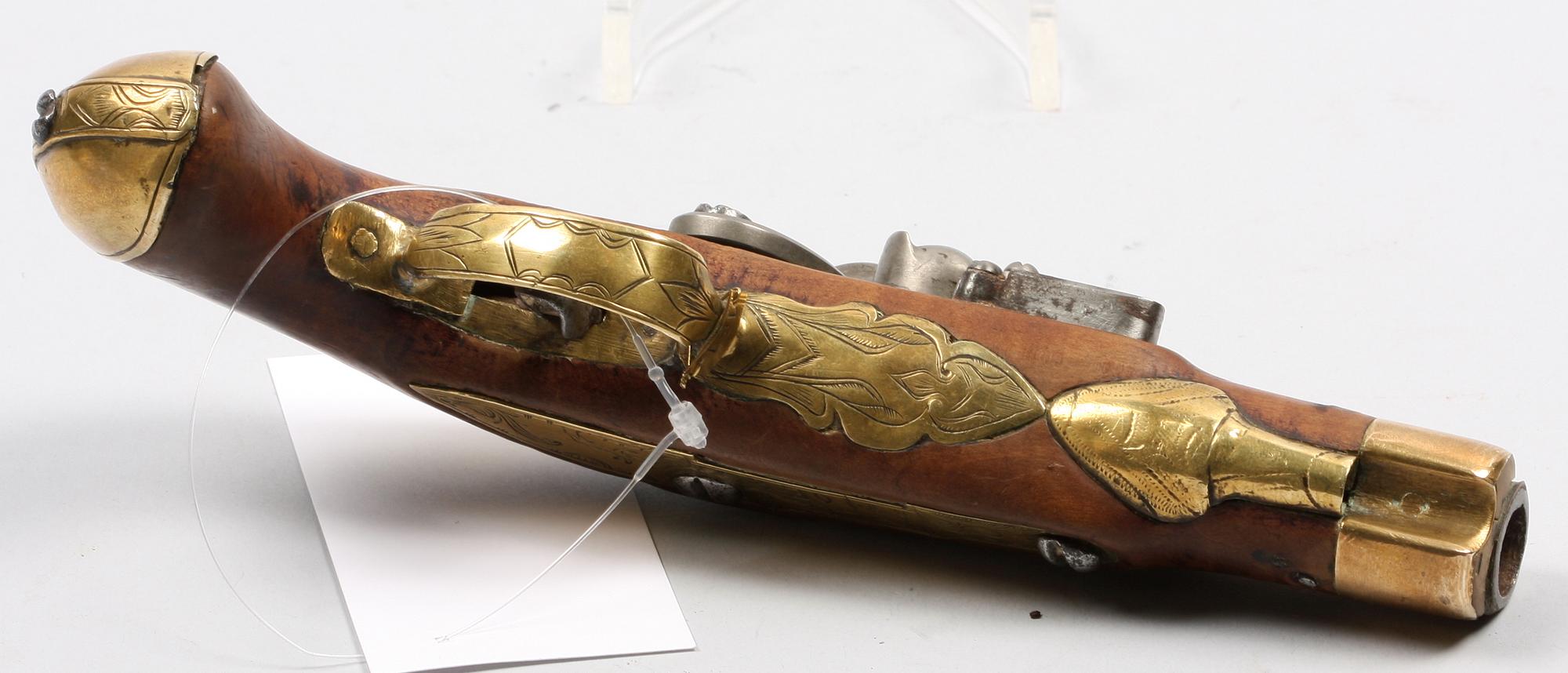 FLINTLÅSPISTOL, sent 1700-tal.