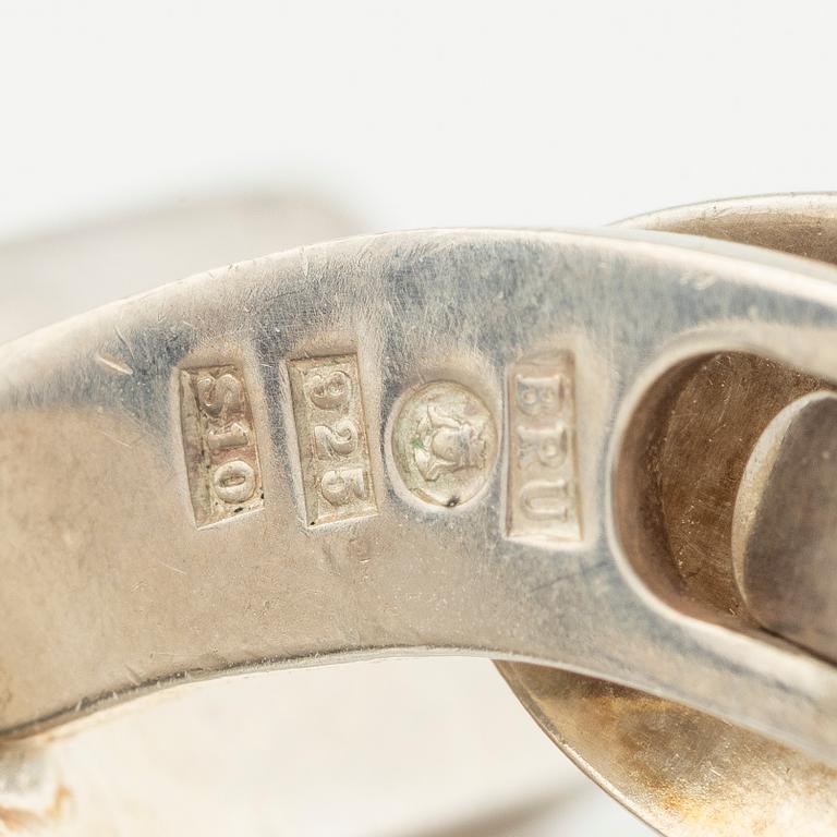 Jan Brunk, manschettknappar, sterlingsilver och emalj, Stockholm, 1992.