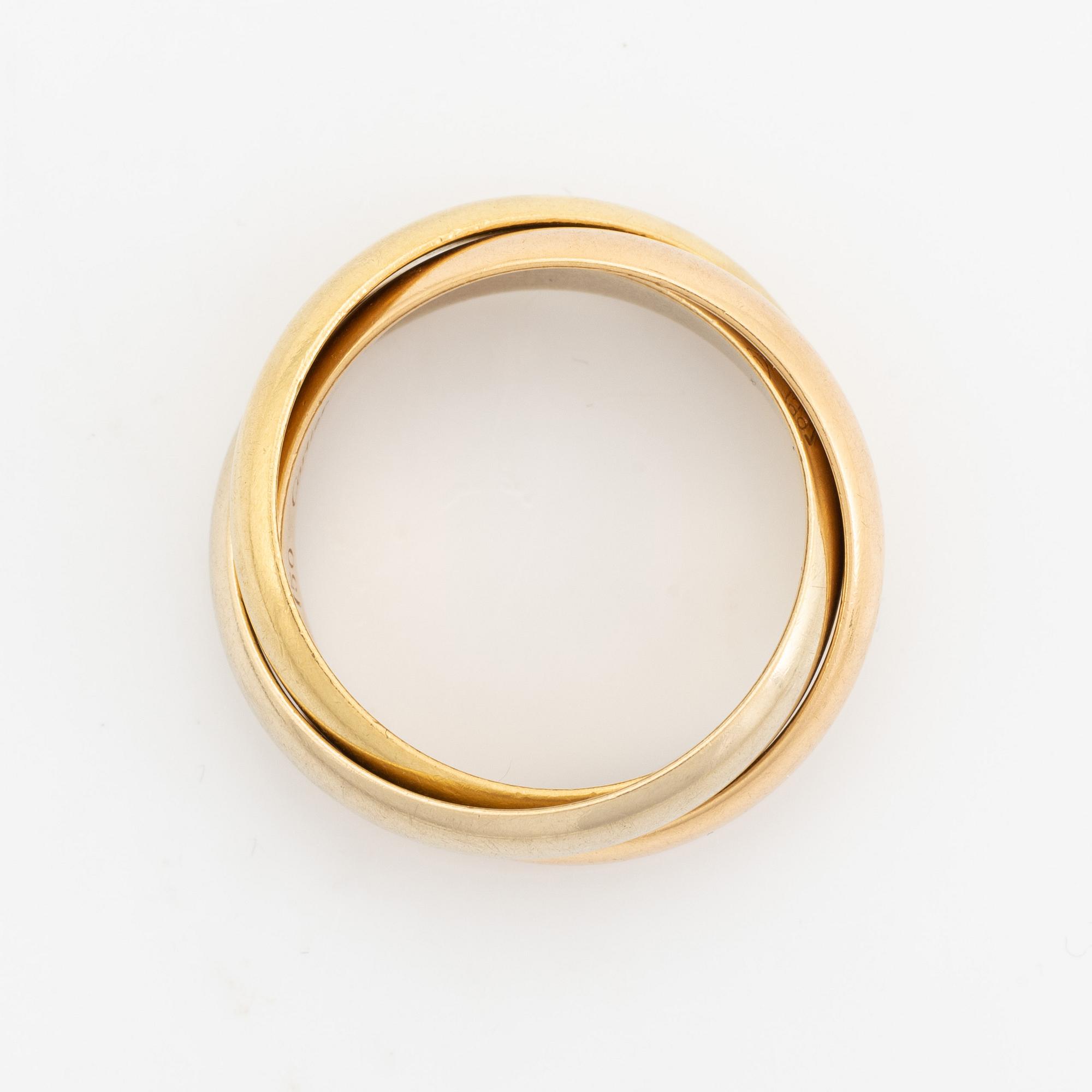 Cartier, ring, "Trinity", 18K tri-coloured gold.