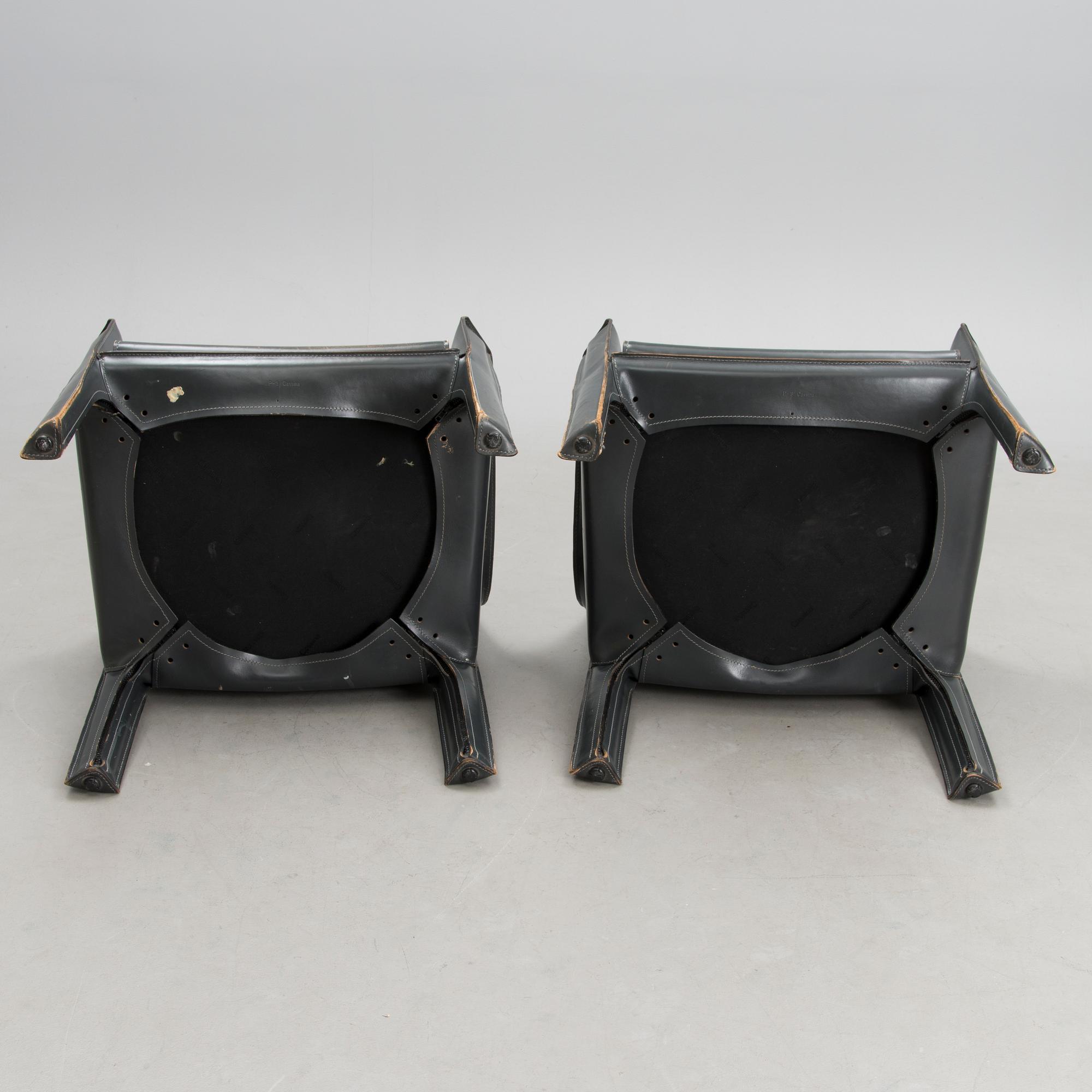 A pair late 20th century '414 Cab' chairs by Cassina, Italy.