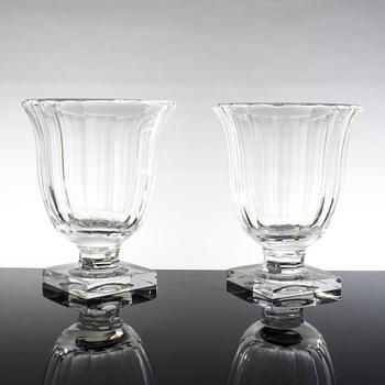 A pair of glass vases possibly by Elis Berg Kosta Boda from the first half of the 20th century.