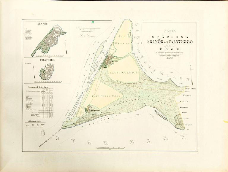 GUSTAF LJUNGGREN, Atlas öfver Sveriges städer..."  Högbergska Boktryckeriet, Stockholm 1862.