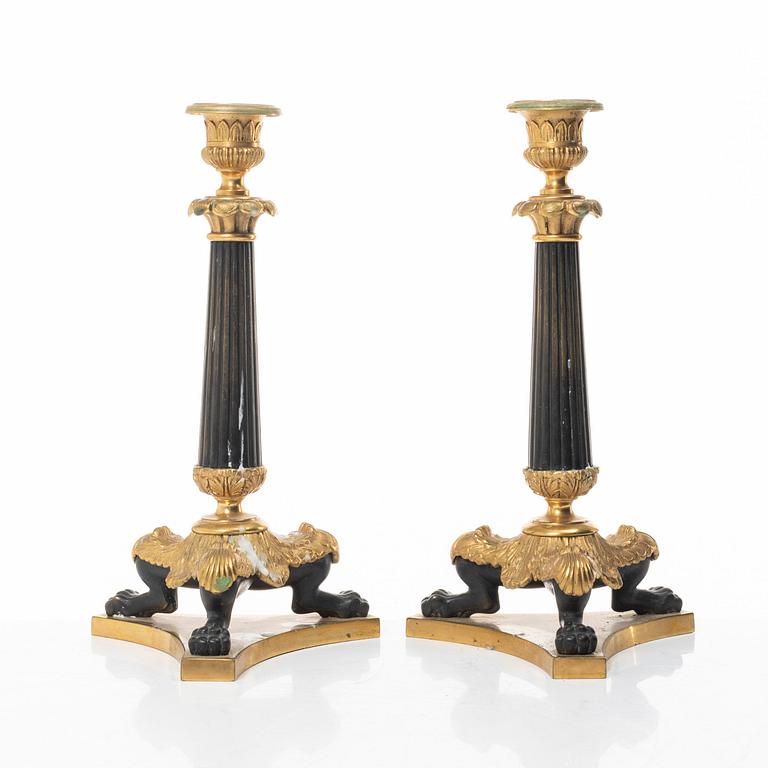 Candelabra, a pair. Late Empire style, late 19th century.