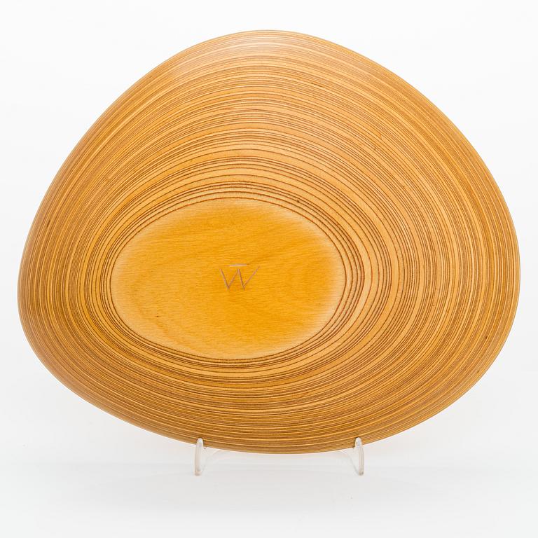 Tapio Wirkkala, A plywood dish signed TW.