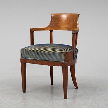 A desk armchair, Swedish Empire 1820-40's.