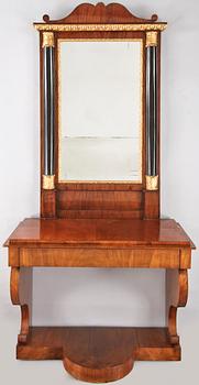SPEGEL samt KONSOLBORD, empire, 1800-talets första hälft.
