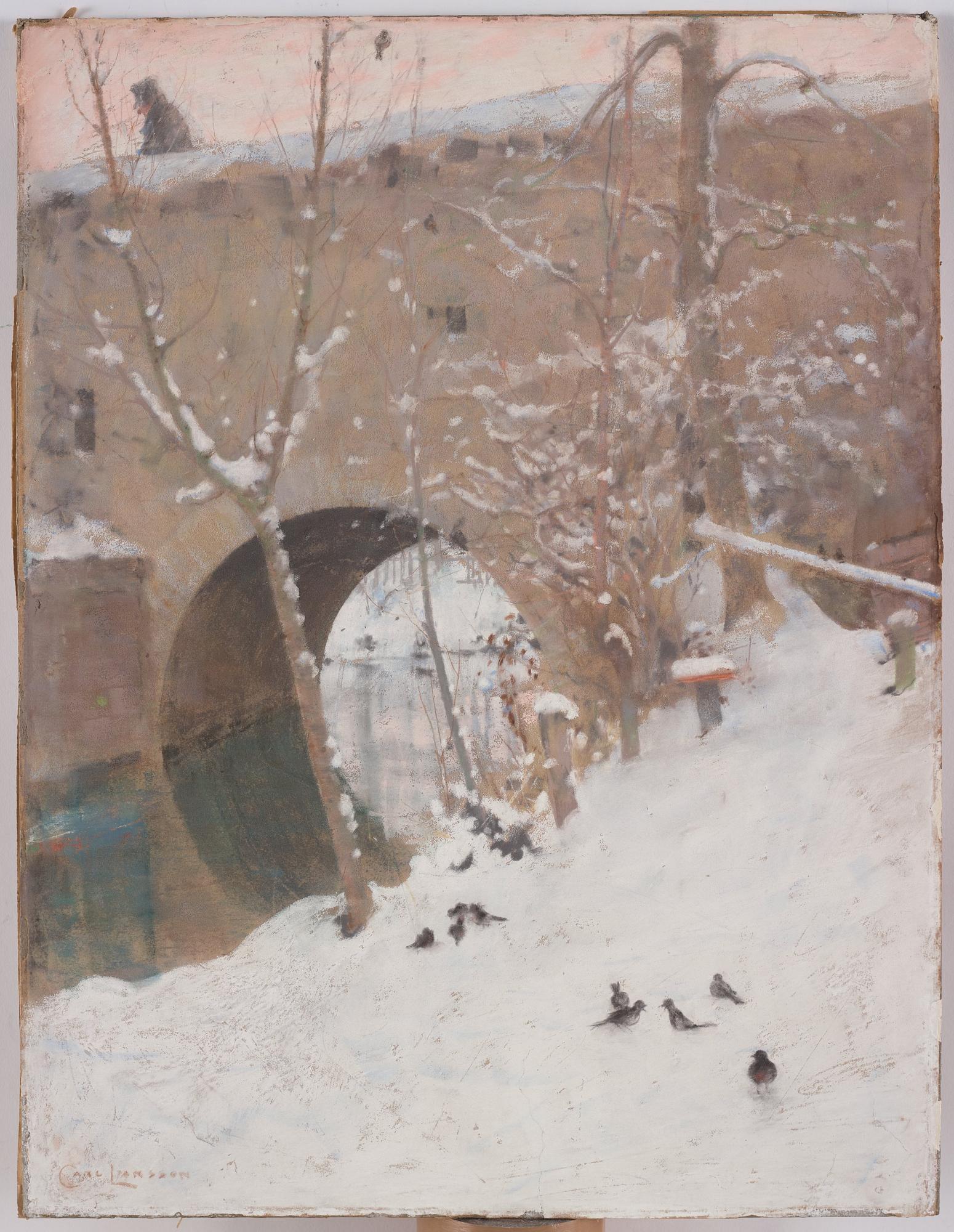 Carl Larsson, "Snö i Grez".