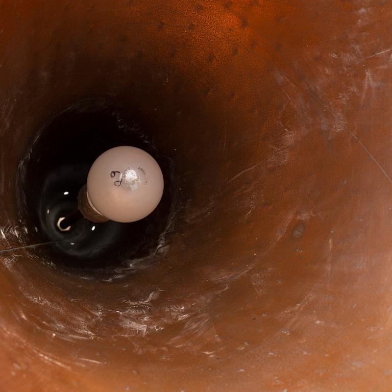 A 1970s copper ceiling light, Denmark.