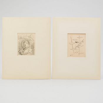 LARS ENGLUND, Pencil, 2, signed and dated -49.