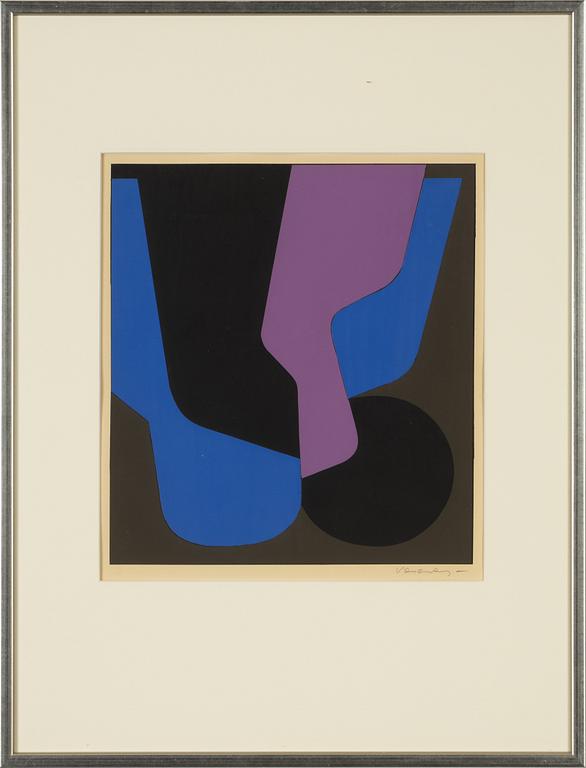 Victor Vasarely, pochoir, 1955, signerad.