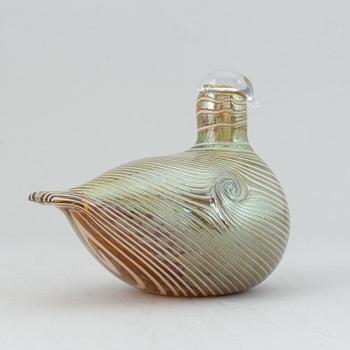 Oiva Toikka, a glass bird, signed, Nuutajärvi.