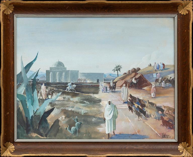 A signed and dated watercolor by Gunnar Torhamn.